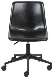 BTEXPERT Mid Back Fuax Leather Task Office Chair, Black – 1