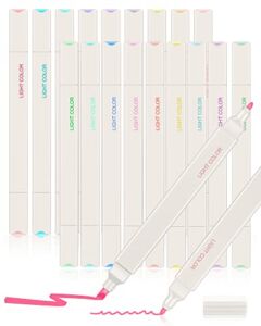 18 Pcs Aesthetic Cute Highlighters no bleed Dry Fast Easy to Hold, Mild Assorted Colors With Soft Chisel Tip for Journal Bible Planner Notes School Office Supplies(Double Head)