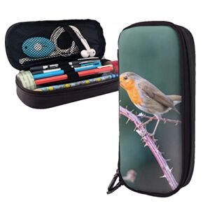 Pu Leather Pencil Case – Animal Bird Pencil Box With Zippers For School Office Supplies Teen Girl Adult
