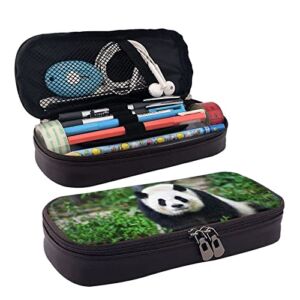 Pu Leather Pencil Case – Lovely Panda Pencil Box With Zippers For School Office Supplies Teen Girl Adult