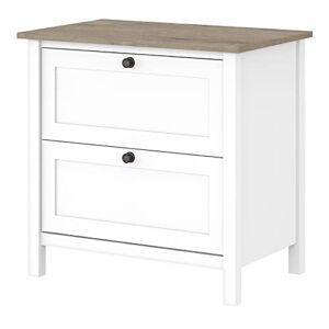 Bush Furniture Mayfield 2 Drawer Lateral File Cabinet, Pure White and Shiplap Gray