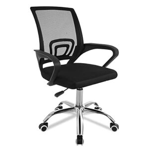 YSSOA Task Office Chair Ergonomic Mesh Computer Chair with Wheels Adjustable Height Study Chair for Students Teens Men Women for Dorm Home Office,Black