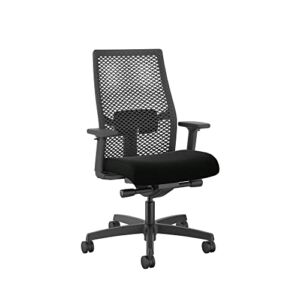 HON Ignition 2.0 Reactiv Office Chair for Back Pain, Breathable Black Mesh, Adjustable With Tilt Lock and Seat Glide