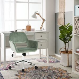 Velvet Adjustable Swivel Office Chair, Cactus