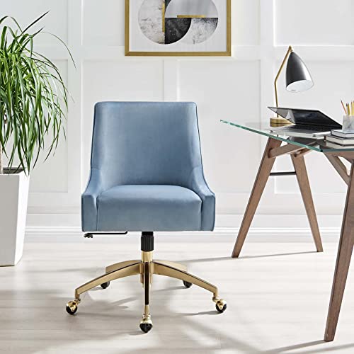 Modway Discern Performance Velvet Swivel Office Chair in Light Blue | The Storepaperoomates Retail Market - Fast Affordable Shopping