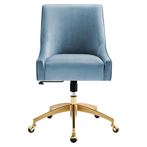 Modway Discern Performance Velvet Swivel Office Chair in Light Blue | The Storepaperoomates Retail Market - Fast Affordable Shopping