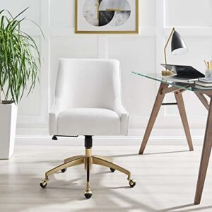 Modway Discern Performance Velvet Swivel Office Chair in White