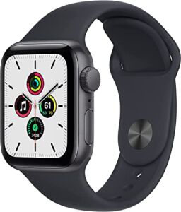 Apple Watch SE (GPS, 44mm) – Space Grey Aluminium Case with Midnight Sport Band – Regular (Renewed)