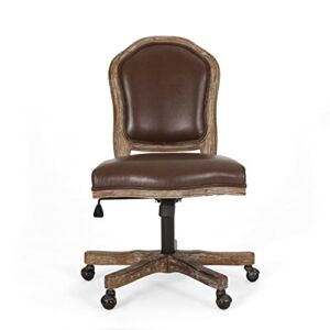 Christopher Knight Home Scilley Office Chair, Dark Brown + Natural