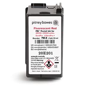 Pitney Bowes 793-5 Ink Cartridge for DM100, DM200 and SendPro C and SendPro+, Red Ink, 35 ml