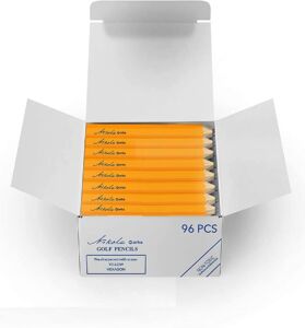 Nikola Works Mini Golf Pencils Without Erasers – 96 Count – Classic Pre-Sharpened #2 HB American Pew Pencils Standard Hex Shaped Bulk Pack