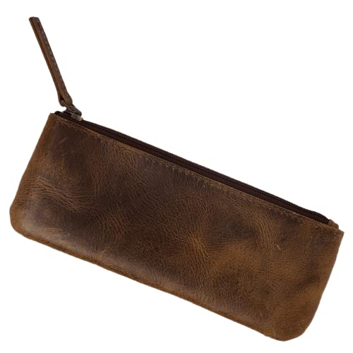 Leather Pencil Case Pencil Bag | Small Leather Pouch, Zipper Pencil Pouches Holder Aesthetic Pencil Case for Adults Men Boys Coin Purse Money Bag Pen Bag Key Small Tool Pouch Jewelry Bag – Antique | The Storepaperoomates Retail Market - Fast Affordable Shopping