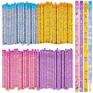 100 Pieces Unicorn Pencils Funny Colorful Unicorn Pencils with Top Erasers for Teachers Classrooms Reward Birthday Party Kids Gifts Supplie School, Office, Sketching and Learning Activities (100)