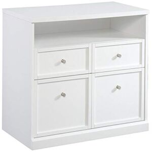 Pemberly Row Contemporary 4 Drawer Storage Cabinet in White