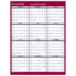 AT-A-GLANCE 2023 Wall Calendar, Dry Erase Monthly Wall Planner, 12 Month, 12″ x 16″, Small, Vertical/Horizontal, Reversible (PM330B28)