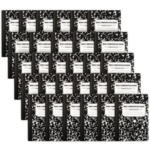 Mini Composition Notebook, Cute 30 Pack Black Narrow Ruled Mini Composition Books Bulk by Feela, Small Pocket Marble Journal Notebooks for Kids Students College Office, Pocket Size 4.5 x 3.25 in