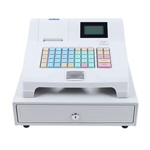 48 Keys Electronic Cash Register with Flat Keyboard and Thermal Printer,Multifunctional Cash Register Easy to Use,8 Digital LED Commercial Cash Register Durable (Style B)
