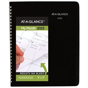 2023 Monthly Planner by AT-A-GLANCE, DayMinder, 7″ x 8-3/4″, Medium, Faux Leather, Black (G40000)