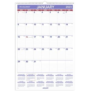 AT-A-GLANCE 2023 Wall Calendar, 15-1/2″ x 22-3/4″, Large, Spiral Bound, Monthly (PM328)