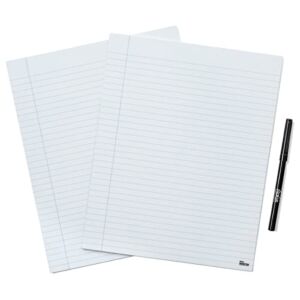 M.C. Squares Dry-Erase Note Pads – 9 x 11 Inch, Letter 2-Pack – One Side Lined Erasable Ruled Writing Pad, One Side Blank Whiteboard, Free Wet-Erase Tackie Marker