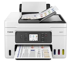 Canon MAXIFY GX4020 Wireless MegaTank All-in-One Color Printer, [Print, Copy, Scan, Fax ], with Mobile Printing, Auto Document Feeder and 2.7″ Touch LCD Screen, White