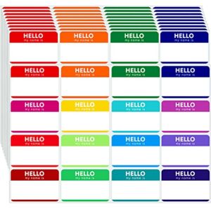 Zacool 160 Pcs Name Tag Stickers (3″x 2″) Identification Badges,Peel and Stickers”Hello My Name is” Name Tags Stickers Colorful Name Badge for Themed Party Family Home School Office Conferences