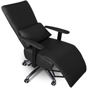 FIBO Gravity-Sensing Executive Home Ergonomic Office Chair Reclining Office Chair with Foot Rest & Headrest, High-Back PU Leather Computer Desk Chairs with Back & Lumbar Support Task Chair, Black