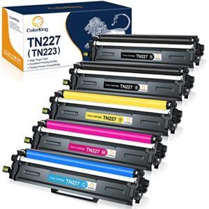 ColorKing Compatible Toner Cartridge Replacement for Brother TN227 TN227BK TN-227 TN223 TN223BK for MFC-L3750CDW HL-L3210CW HL-L3290CD HL-L3230CDW HL-L3270CDW MFC-L3710CW MFC-L3770CDW Printer (5 Pack)