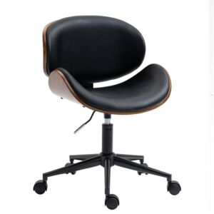 OS Home and Office AW802 Office Chair, Black and Wood