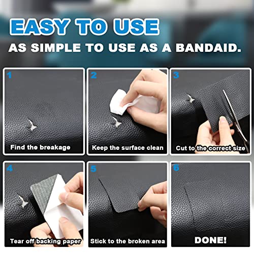 HomeProtect Black Leather Repair Patch 3.15″ x 65″ Self Adhesive Leather Furniture Repair Kit for Couchs, Sofa, Furniture, Car Seat | The Storepaperoomates Retail Market - Fast Affordable Shopping