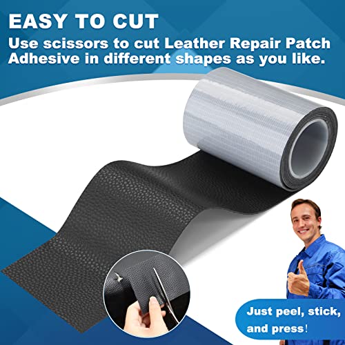 HomeProtect Black Leather Repair Patch 3.15″ x 65″ Self Adhesive Leather Furniture Repair Kit for Couchs, Sofa, Furniture, Car Seat | The Storepaperoomates Retail Market - Fast Affordable Shopping