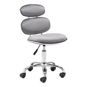 Zuo Modern – Iris Office Chair Gray – Modern – Seating – Steel, Steel, Foam, 100% Polyurethane – Indoor – 34.6in Height