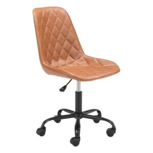 Zuo Modern – Ceannaire Office Chair Tan – Modern – Seating – Steel, Plywood, Foam, 100% Polyurethane – Indoor – 36.6in Height