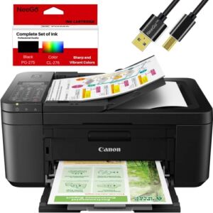 Canon Pixma TR-Series Wireless All-in-one Inkjet Printer with Copy, Scan, Fax and Mobile Printing + Bonus Set of NeeGo Ink and 6 Ft NeeGo Printer Cable