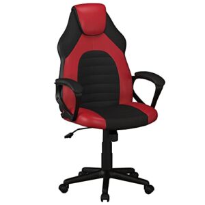 NEYENS Game Office Chair, Artificial Leather, Vegetarian Leather Interior, red, Adjustable and Rotating Comfort, high-Density Foam Packaging