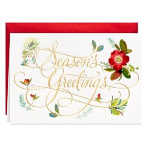 Hallmark Boxed Holiday Cards, Floral Season’s Greetings (40 Cards with Envelopes)