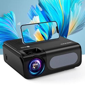 USSUNNY 5G WiFi Bluetooth Projector, 12500L/500 ANSI 1080P Native Projector 4K Supported Projector Outdoor Movies, Support 4P/4D Keystone Correction, Zoom, PPT, 300″ Home Theater Video Projector