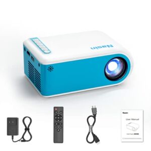 Mini Projector, Nasin Video Projector 1080P Supported Portable Outdoor Movie Projector Home Theater Projector Compatible with TV Stick/iOS/Android Phone/Laptop, HDMI/USB