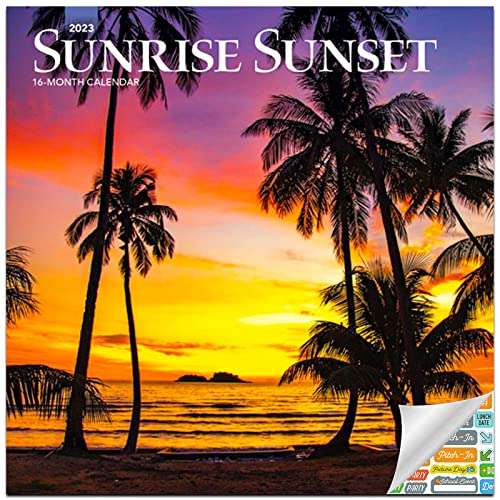 Sunrise Sunset Calendar 2023 — Deluxe 2023 Sunrises & Sunsets Mini Calendar Bundle with Over 100 Calendar Stickers | The Storepaperoomates Retail Market - Fast Affordable Shopping