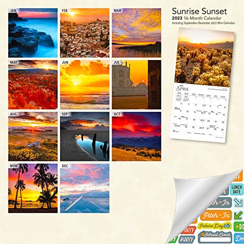 Sunrise Sunset Calendar 2023 — Deluxe 2023 Sunrises & Sunsets Mini Calendar Bundle with Over 100 Calendar Stickers | The Storepaperoomates Retail Market - Fast Affordable Shopping