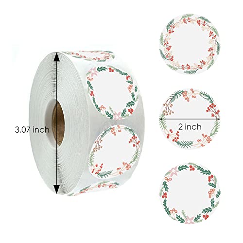 300 Pcs a Roll 2″ Label Stickers Round Stickers for Canning Labels, Mason Jars and Lids Labels, Spice Labels, Bottle Labels, Gift Tags with 3 Different Garland Pattern Designs (White) | The Storepaperoomates Retail Market - Fast Affordable Shopping