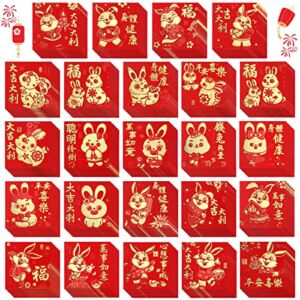 480 Pcs Chinese Red Envelopes Hong Bao for Kids Student Embossed Gold Foil New Year Lucky Money Envelopes Lunar Year Envelopes for Money Red Packets Hongbao for Spring Festival Wedding Gift 24 Designs