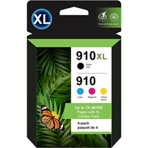 910XL Ink Cartridges Replacement for HP 910 910 XL Ink Compatible with OfficeJet 8025e 8035e 8025 8035 8028 8020 8022 8028 8015 for HP 910XL Ink Cartridges Combo Pack (4 Pack)