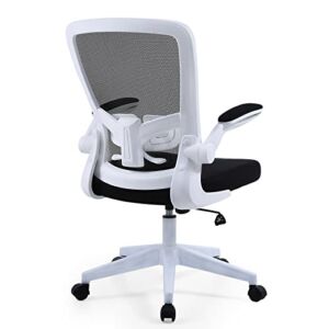 KARXAS Ergonomic Office Chair Breathable Mesh Desk Chair, Lumbar Support Computer Chair with Wheels and Flip-up Arms, Swivel Task Chair, Adjustable Height Home Gaming Chair (Black&White)