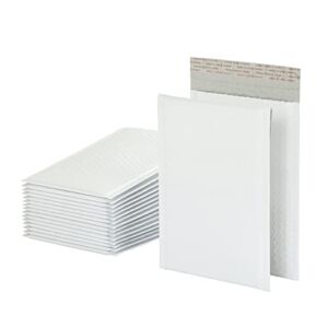 Quality Park Bubble Mailers, 6 x 9 Shipping Envelopes, Water Resistant White Poly Padded Envelopes, Redi-Strip Peel Off Closure, 50 Per Box (QUA85856)