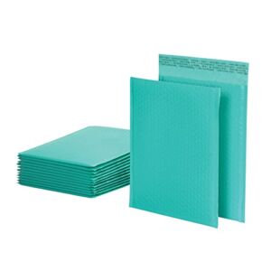 Quality Park Bubble Mailers, 8.25 x 11 Shipping Envelopes, Water Resistant Teal Poly Padded Envelopes, Redi-Strip Peel Off Closure, 25/Box (QUA85860)