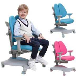 Ergonomic Office Chair Computer Chair Ergonomic Desk Chair Cute Study Chair with Arm Task Office Chair,Gaming Chair Height Adjustable,Seat Depth Swivel Rolling Desk Chair(Blue)