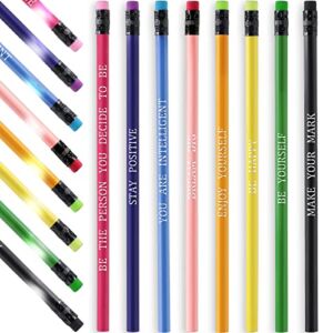 40 Pcs Motivational Pencils Color Changing Mood Pencil Inspirational Pencil Cute Pencil Personalized Pencil with Saying Heat Activated Pencil For Student(Simple Color,Classic Style)