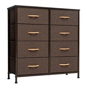 Crestlive Products Fabric Clothing Dresser for Bedroom, 8 Drawers Storage Tower, Organizer Unit for Bedroom, Hallway, Nursery, Entryway, Closets- Sturdy Steel Frame, Easy Pull Fabric Bins (Brown)