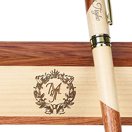 Custom Engraved Wood Pen Set, Executive Pen and Box With Free Personalization, Ballpoint Pen With Case For Gift (E) | The Storepaperoomates Retail Market - Fast Affordable Shopping